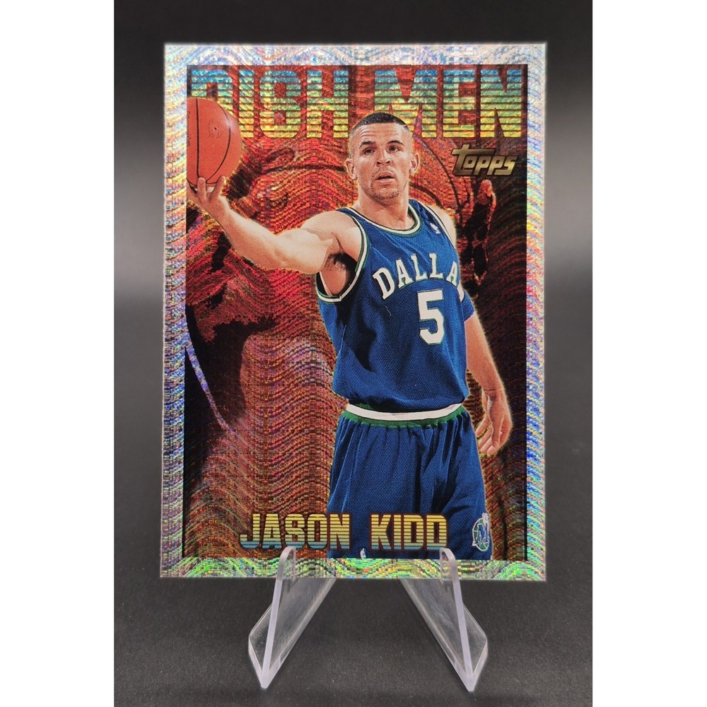 1996 Topps Jason Kidd #12 Dish Men Silver Wave Refractor SP Dallas Mavericks